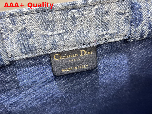 Dior Small Dior Book Tote Blue Denim Dior Oblique Jacquard Replica