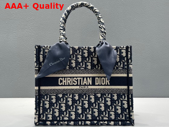 Dior Small Dior Book Tote Blue Dior Oblique Jacquard Replica