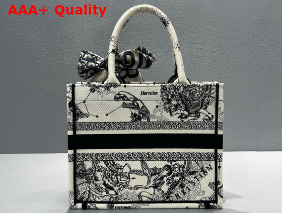 Dior Small Dior Book Tote Latte Toile de Jouy Zodiac Embroidery Replica