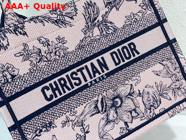Dior Small Dior Book Tote Powder Pink Dior Jardin Botanique Embroidery Replica