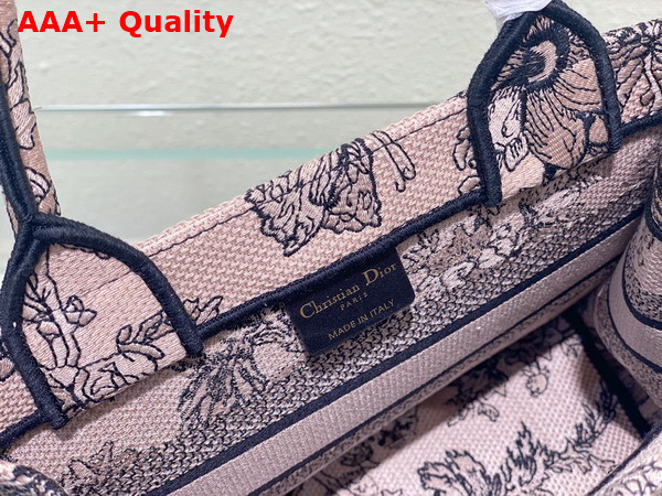 Dior Small Dior Book Tote Powder Pink Dior Jardin Botanique Embroidery Replica