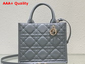 Dior Small Dior Book Tote Stone Grey Macrocannage Calfskin Replica