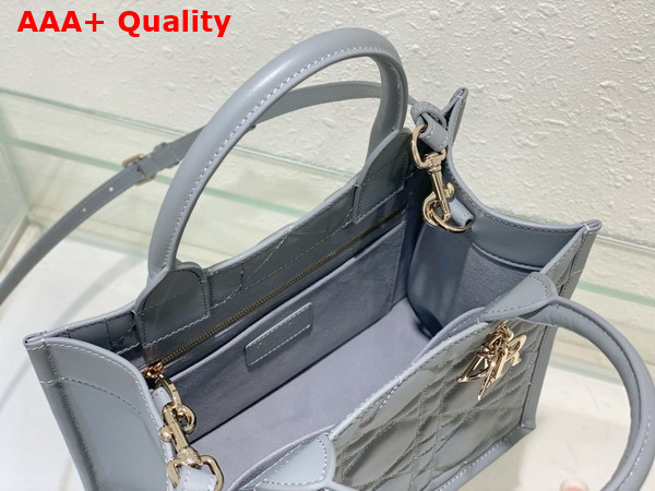 Dior Small Dior Book Tote Stone Grey Macrocannage Calfskin Replica