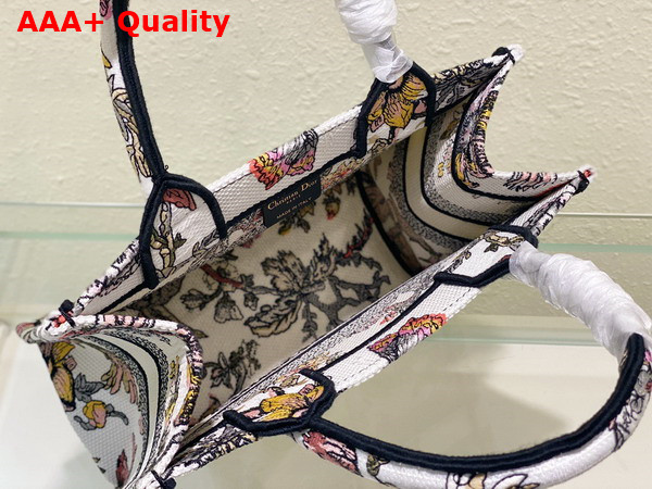Dior Small Dior Book Tote White Multicolor Dior Jardin Botanique Embroidery Replica