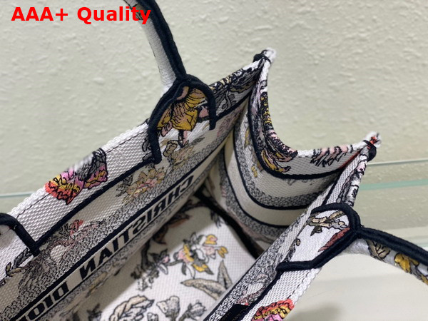 Dior Small Dior Book Tote White Multicolor Dior Jardin Botanique Embroidery Replica