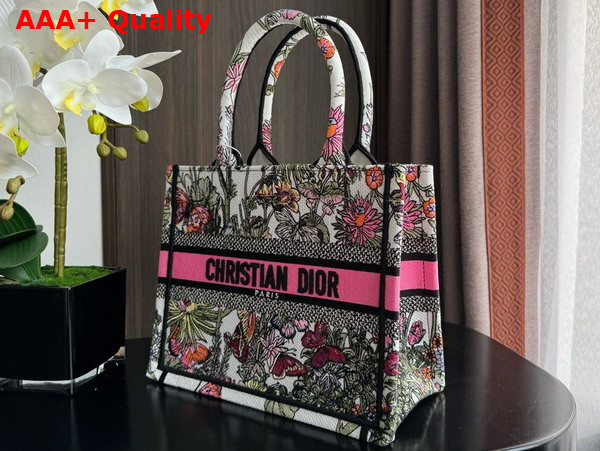 Dior Small Dior Book Tote White Multicolor Mexico Millefiori Embroidery Replica