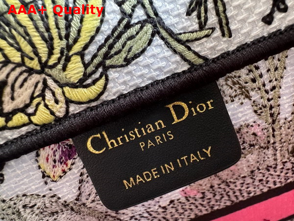 Dior Small Dior Book Tote White Multicolor Mexico Millefiori Embroidery Replica