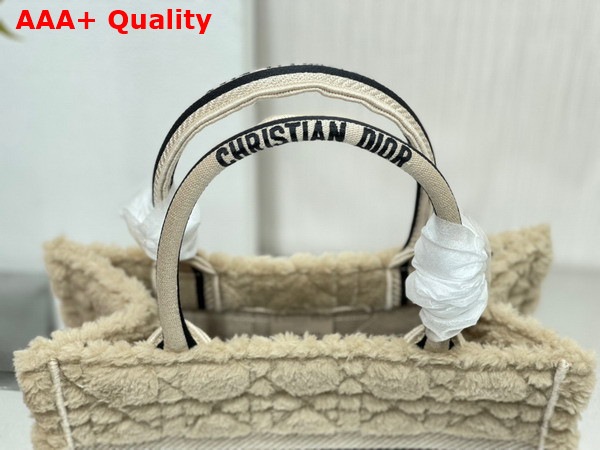 Dior Small Dior Book Tote in Beige Cannage Shearling Replica