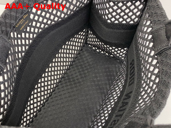 Dior Small Dior Book Tote in Black Mesh Embroidery Replica