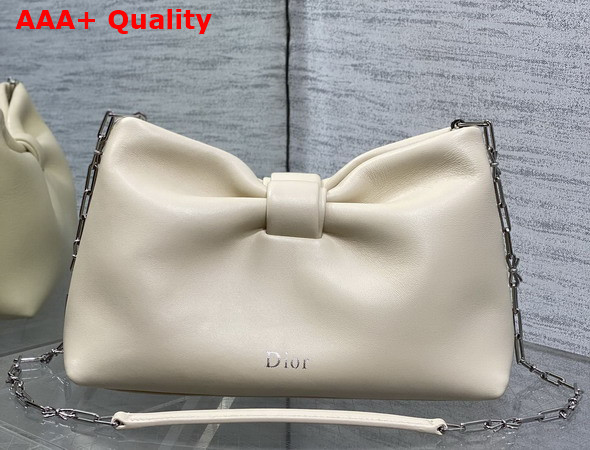 Dior Small Dior Bow Bag in Beige Lambskin Replica