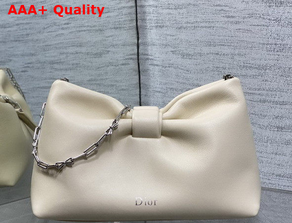 Dior Small Dior Bow Bag in Beige Lambskin Replica