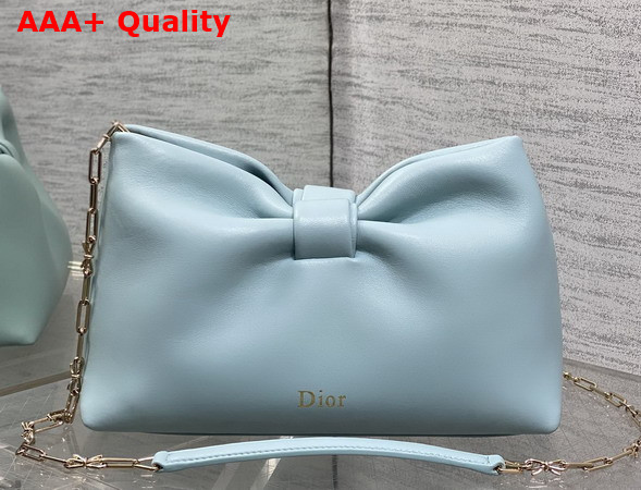 Dior Small Dior Bow Bag in Bleu Tourmaline Lambskin Replica