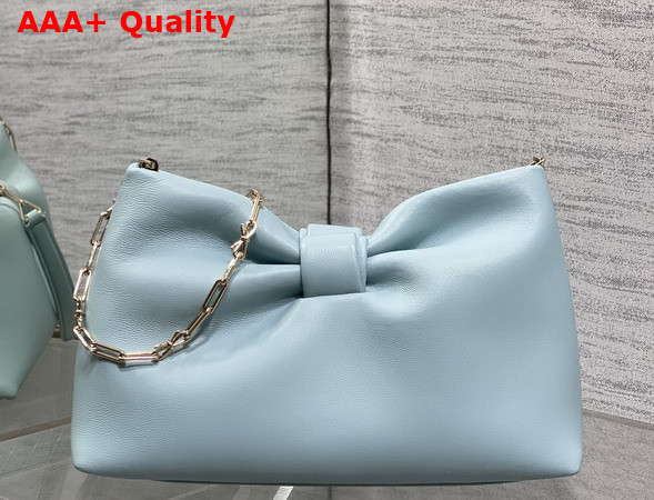 Dior Small Dior Bow Bag in Bleu Tourmaline Lambskin Replica