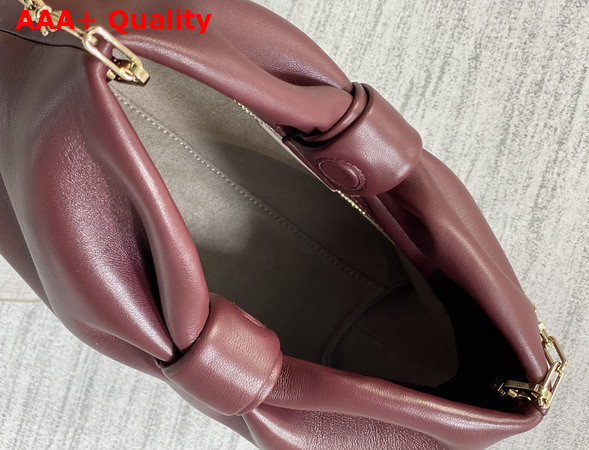 Dior Small Dior Bow Bag in Burgundy Lambskin Replica
