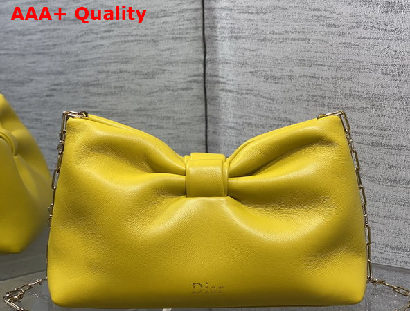Dior Small Dior Bow Bag in Buttercup Lambskin Replica