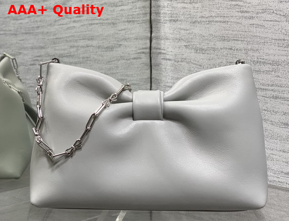 Dior Small Dior Bow Bag in Cloud Gray Lambskin Replica
