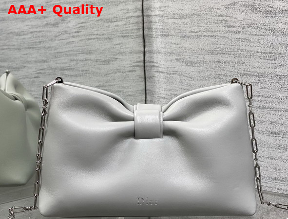 Dior Small Dior Bow Bag in Cloud Gray Lambskin Replica