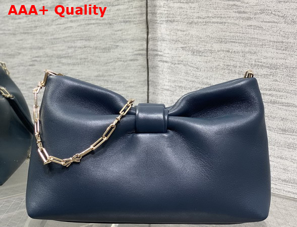 Dior Small Dior Bow Bag in Deep Ocean Blue Lambskin Replica