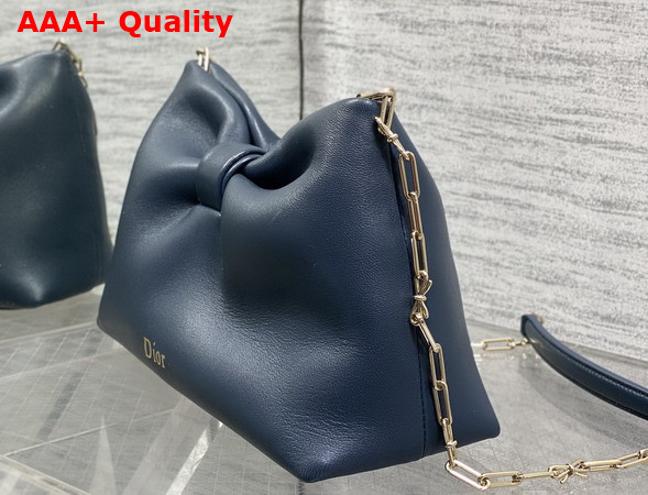 Dior Small Dior Bow Bag in Deep Ocean Blue Lambskin Replica