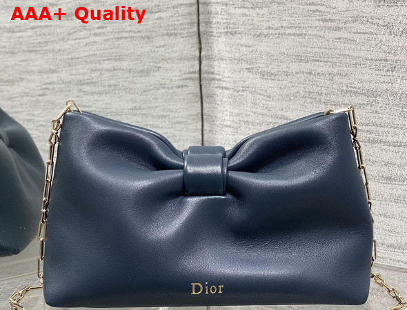 Dior Small Dior Bow Bag in Deep Ocean Blue Lambskin Replica