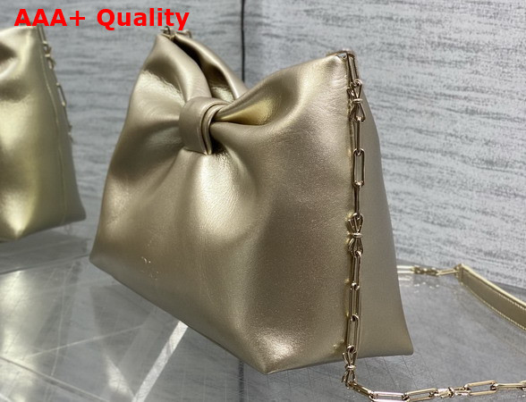 Dior Small Dior Bow Bag in Gold Lambskin Replica