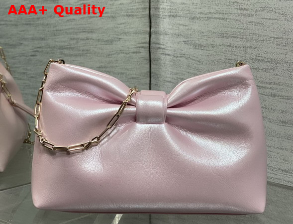 Dior Small Dior Bow Bag in Pearl Pink Lambskin Replica
