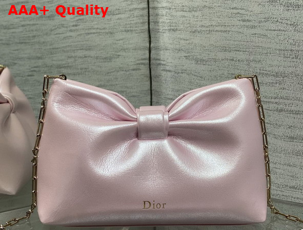 Dior Small Dior Bow Bag in Pearl Pink Lambskin Replica