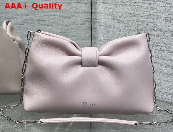 Dior Small Dior Bow Bag in Rose Songe Lambskin Replica
