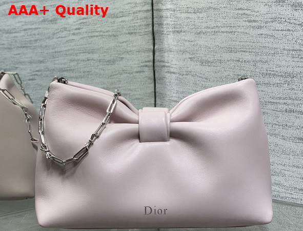 Dior Small Dior Bow Bag in Rose Songe Lambskin Replica