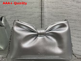 Dior Small Dior Bow Bag in Silver Lambskin Replica