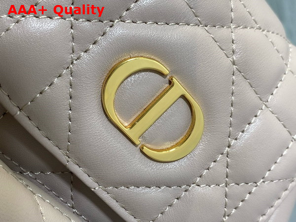 Dior Small Dior Caro Backpack in Beige Macrocannage Lambskin Replica
