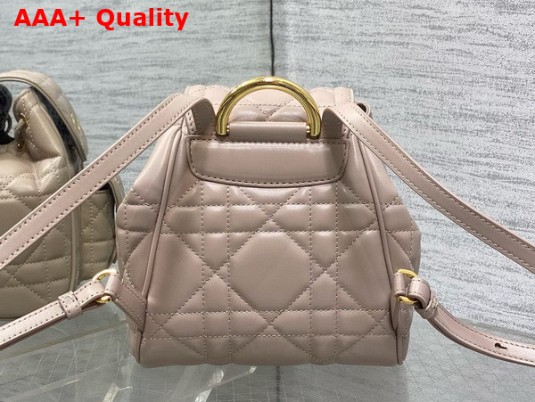 Dior Small Dior Caro Backpack in Beige Macrocannage Lambskin Replica