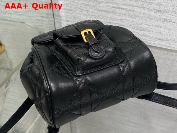 Dior Small Dior Caro Backpack in Black Macrocannage Lambskin Replica