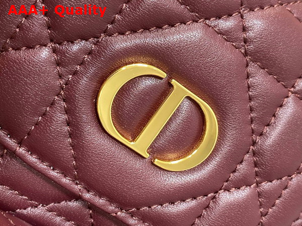 Dior Small Dior Caro Backpack in Burgundy Macrocannage Lambskin Replica