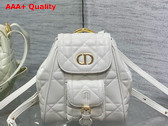 Dior Small Dior Caro Backpack in Latte Macrocannage Lambskin Replica