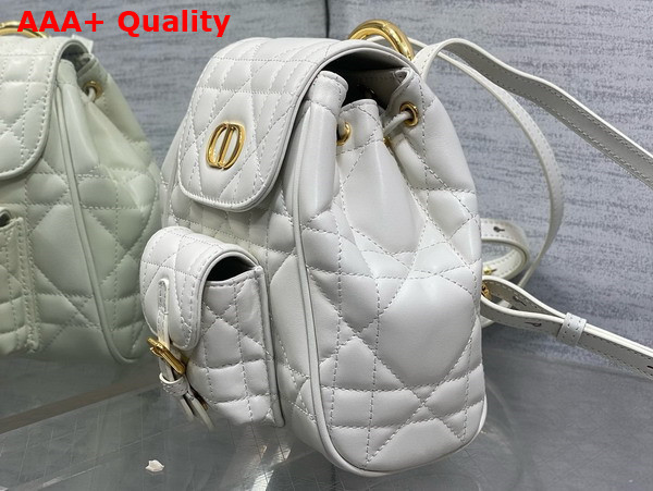 Dior Small Dior Caro Backpack in Latte Macrocannage Lambskin Replica