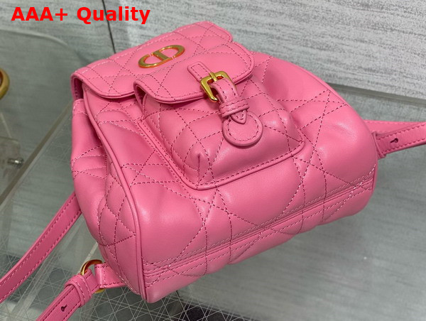 Dior Small Dior Caro Backpack in Pink Macrocannage Lambskin Replica