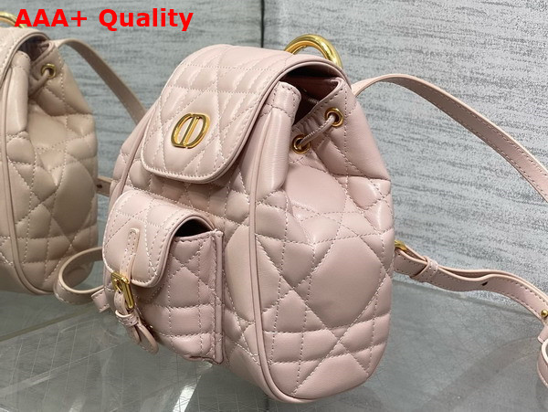 Dior Small Dior Caro Backpack in Powder Pink Macrocannage Lambskin Replica