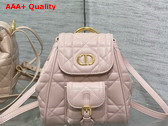 Dior Small Dior Caro Backpack in Powder Pink Macrocannage Lambskin Replica