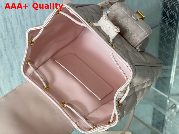 Dior Small Dior Caro Backpack in Powder Pink Macrocannage Lambskin Replica