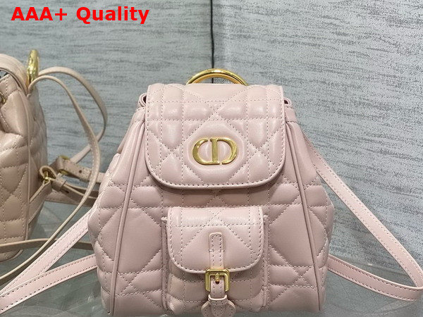 Dior Small Dior Caro Backpack in Powder Pink Macrocannage Lambskin Replica