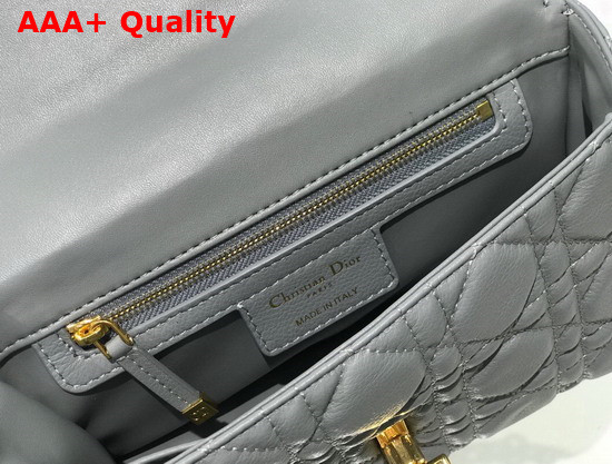 Dior Small Dior Caro Bag Gray Soft Cannage Calfskin Replica