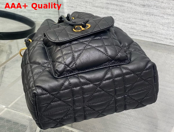 Dior Small Dior Caro Bucket Bag in Black Macrocannage Lambskin Replica