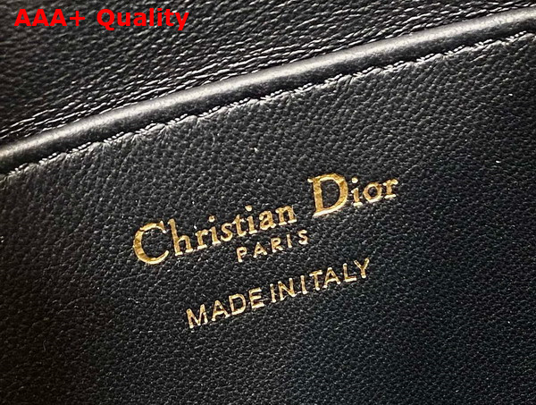 Dior Small Dior Caro Bucket Bag in Black Macrocannage Lambskin Replica