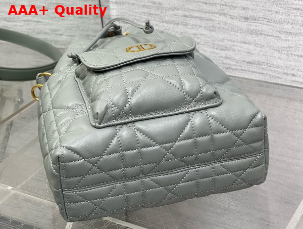 Dior Small Dior Caro Bucket Bag in Cloud Blue Macrocannage Lambskin Replica