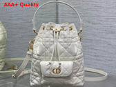 Dior Small Dior Caro Bucket Bag in Latte Macrocannage Lambskin Replica