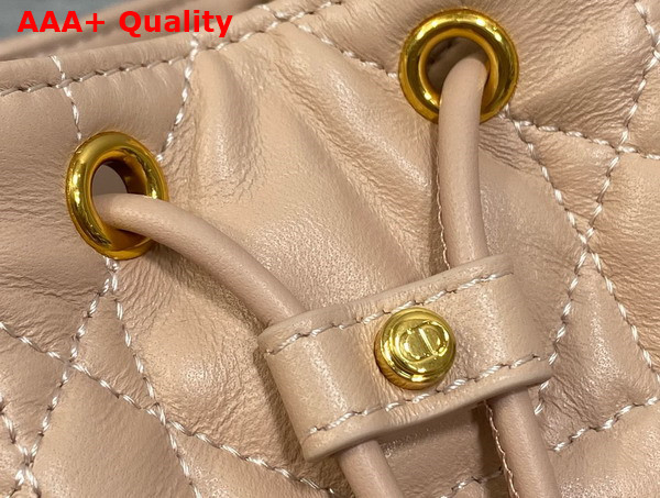Dior Small Dior Caro Bucket Bag in Rose Des Vents Macrocannage Lambskin Replica