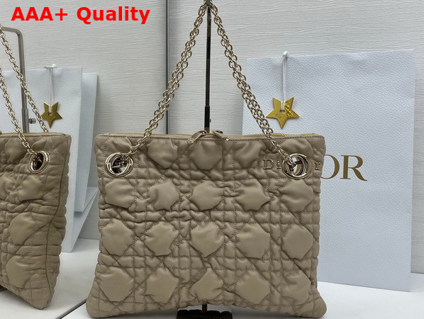 Dior Small Dior Crunchy Bag Sand Colored Puffy Macrocannage Calfskin Replica