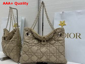 Dior Small Dior Crunchy Bag Sand Colored Puffy Macrocannage Calfskin Replica