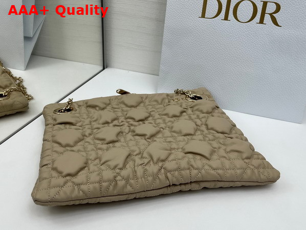 Dior Small Dior Crunchy Bag Sand Colored Puffy Macrocannage Calfskin Replica